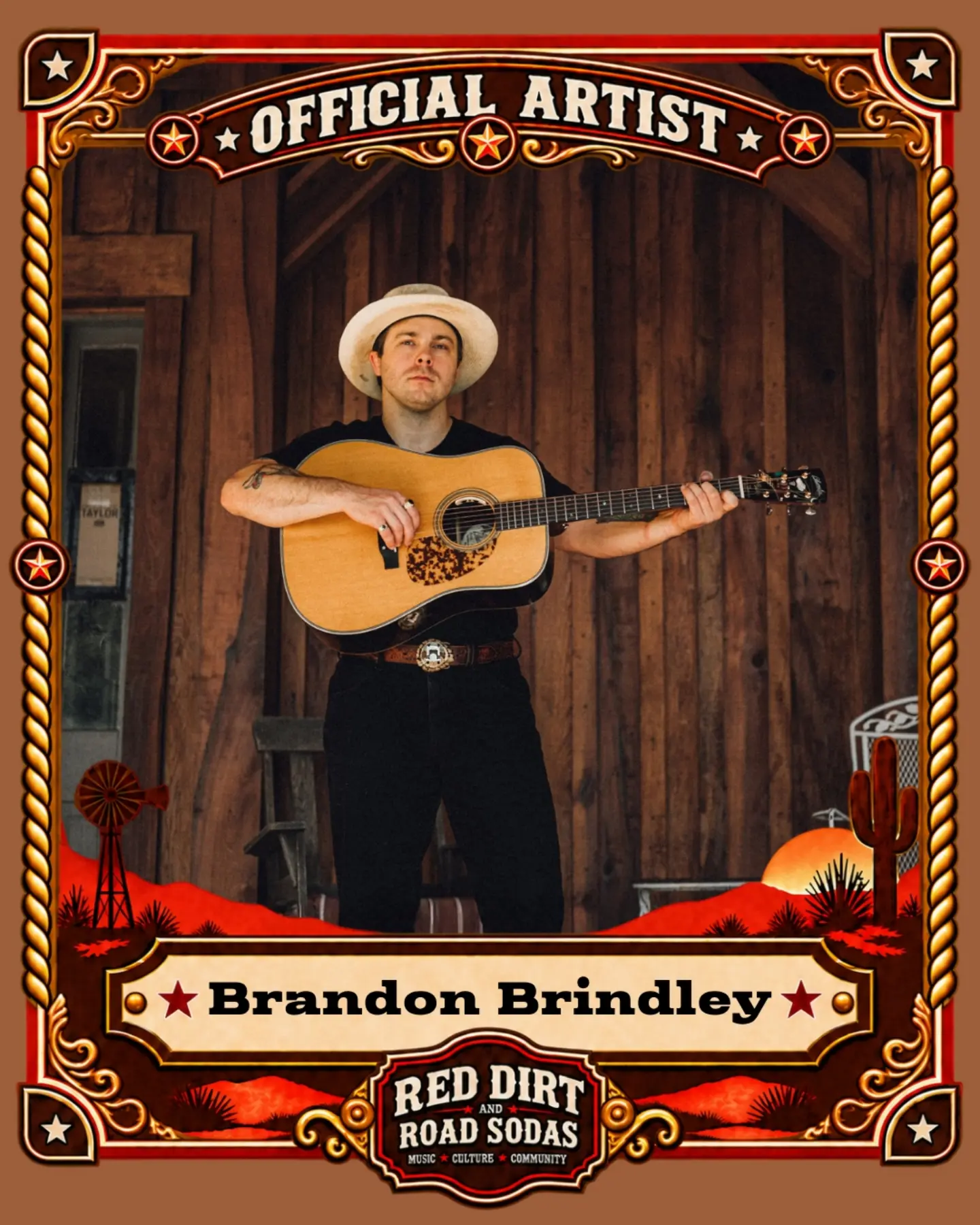 Brandon Brindley is officially part of the RD&RS Artist network.
His traditional, outlaw-country sound feels refreshing, authentic, and rooted in the kind of country music that never needed dressing up.
His page is live now. Go give Brandon a follow, save a song, and show him some love.
Stream Often. Spend Intentionally.